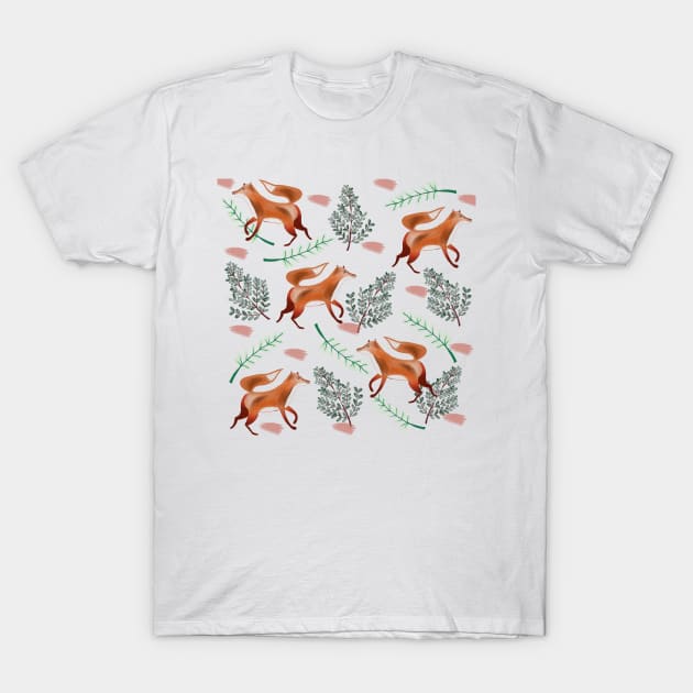 Fox in Foliage T-Shirt by thewhimsicalrepose